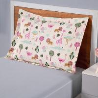 Fronha Estampada Infantil Joy 1 Peça 70cm X 50cm 80% Algodão - 20% Poliéster Percal 180 Fios Cor:safari - 2