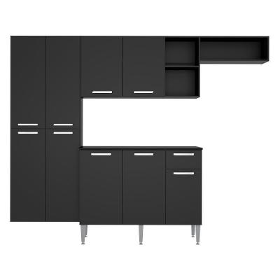 Armário de Cozinha Compacta Mp3000 9 Portas 1 Gaveta Mdf 228cm Preto