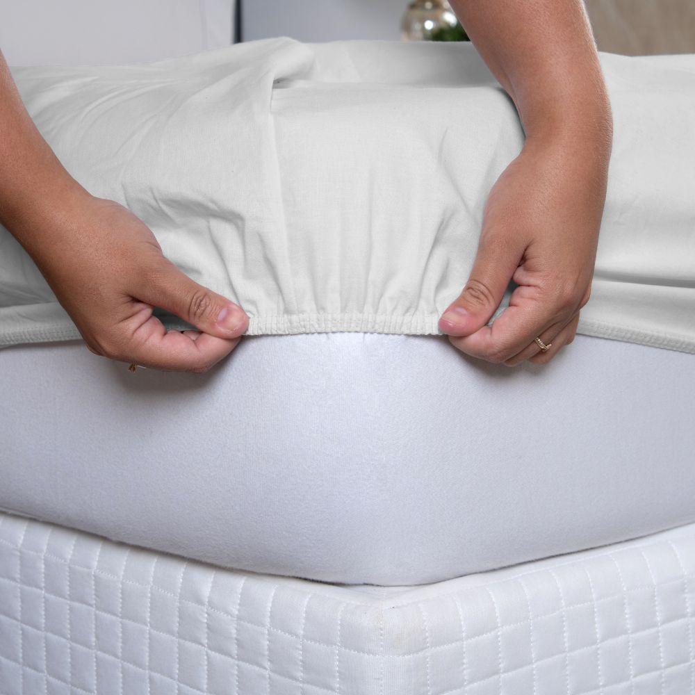 Jogo De Lençol Ponto Palito Simples 2 Peças Solteiro 80% Algodão - 20% Poliéster Percal 140 Fios Cor:branco - 4