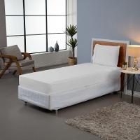 Jogo De Lençol Ponto Palito Simples 2 Peças Solteiro 80% Algodão - 20% Poliéster Percal 140 Fios Cor:branco - 2