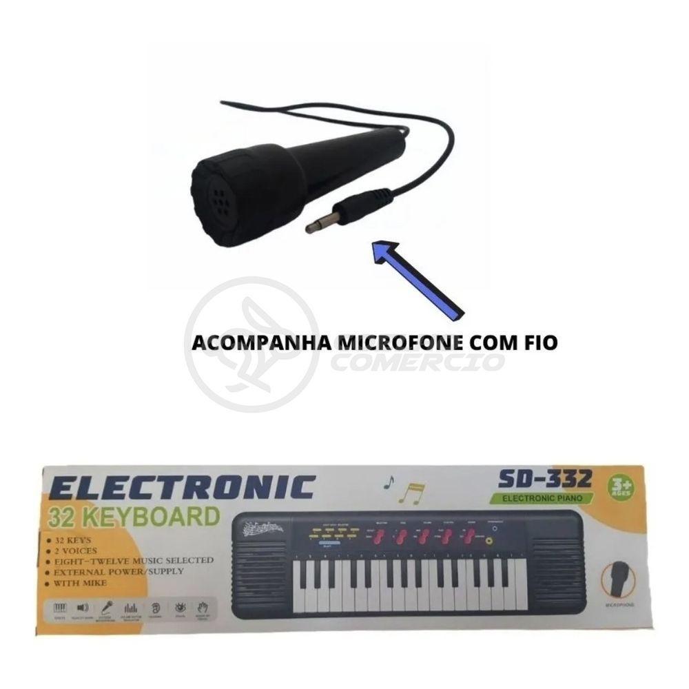 Mini Teclado Piano 32 Teclas Musical Karaokê E Microfone - 2