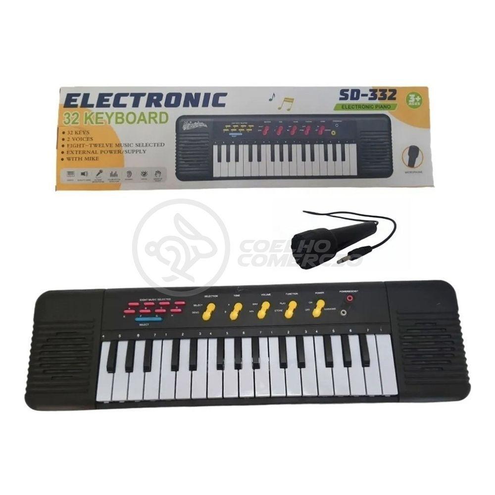 Mini Teclado Piano 32 Teclas Musical Karaokê E Microfone - 5