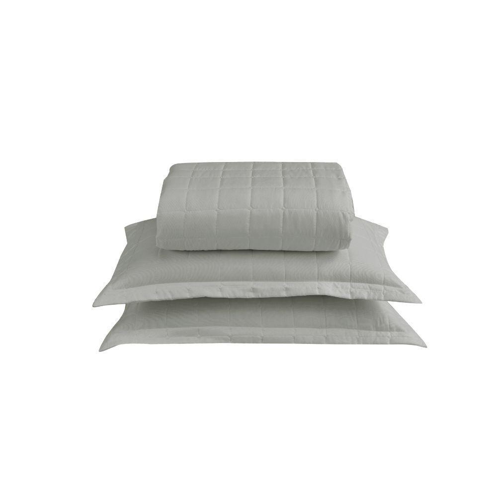 Kit Cobre Leito Matelado Dupla Face Soft 3 Peças King 100% Poliéster Cor:cinza - 1