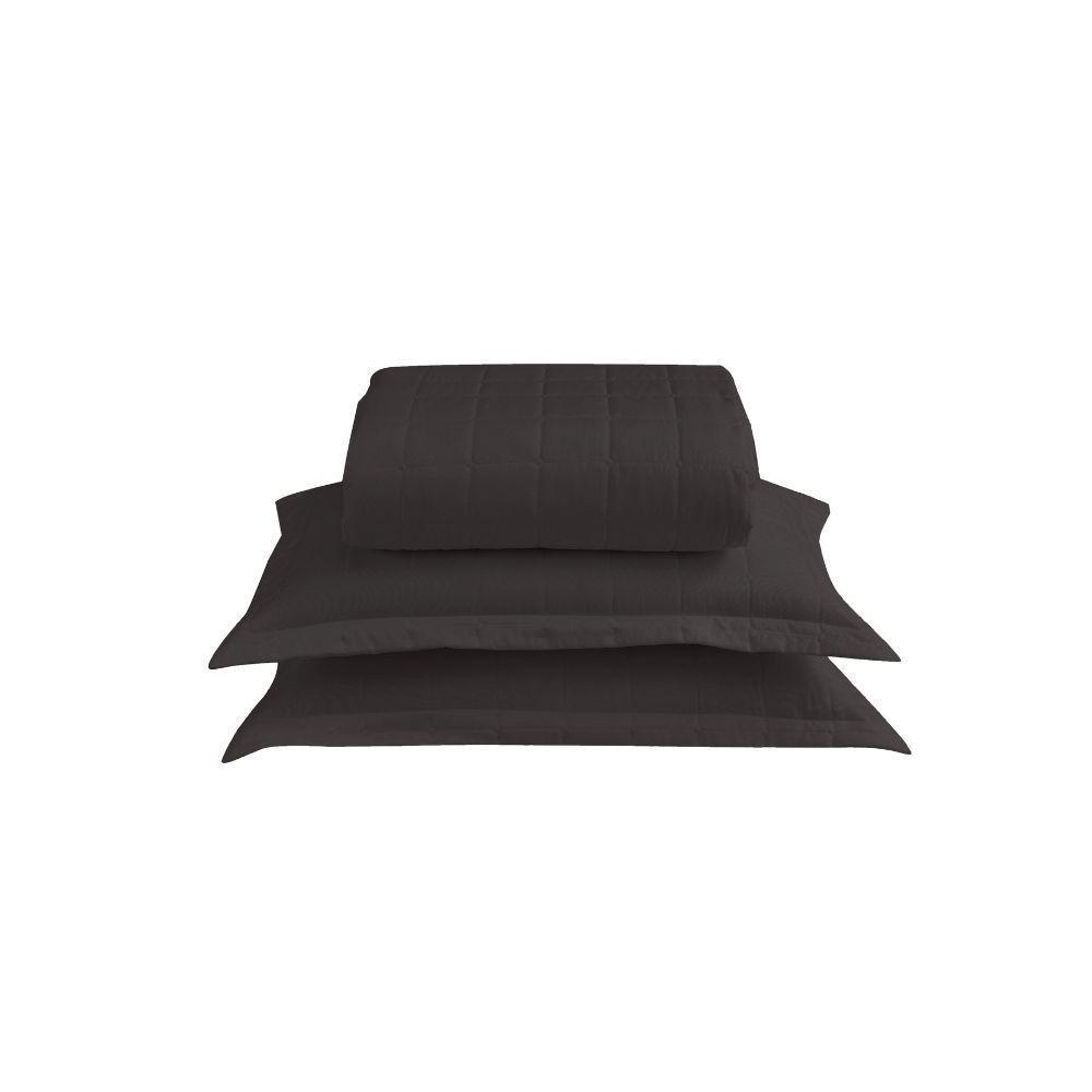 Kit Cobre Leito Matelado Dupla Face Soft 3 Peças Queen 100% Poliéster Cor:preto - 1