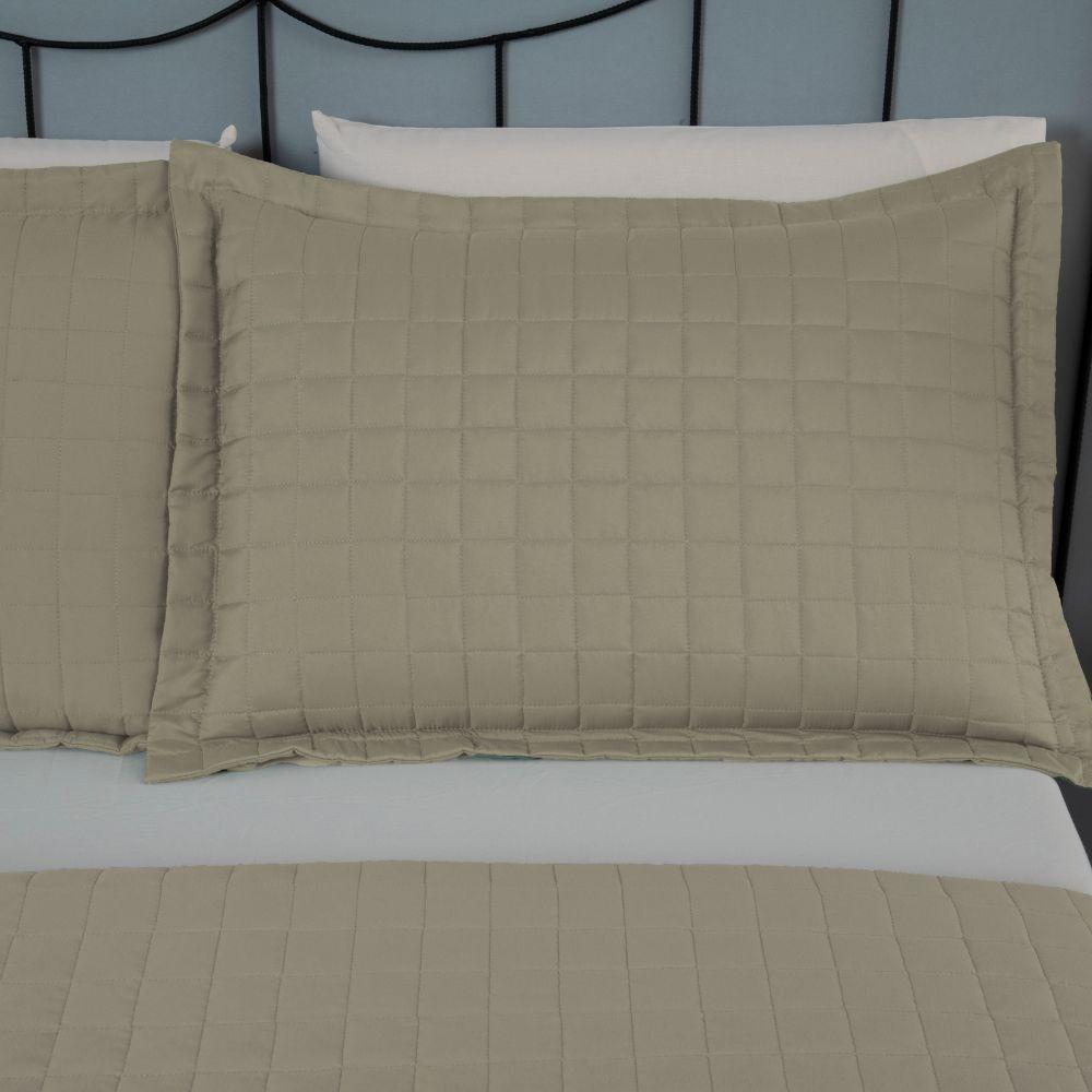 Kit Cobre Leito Matelado Copacabana 3 Peças Casal 100% Poliéster Percal 300 Fios Cor:cáqui - 4