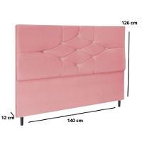 Cabeceira Cama Box Casal 140cm Camboriú Suede Rosa E-frame - 3