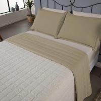 Kit Cobre Leito Matelado Dupla Face Sherpa De Carneiro 3 Peças Casal 80% Algodão - 20% Poliéster Percal 180 Fios Cor:cáq - 3