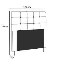 Cabeceira Estofada Cama King 195 Cm Helena Suede Preto