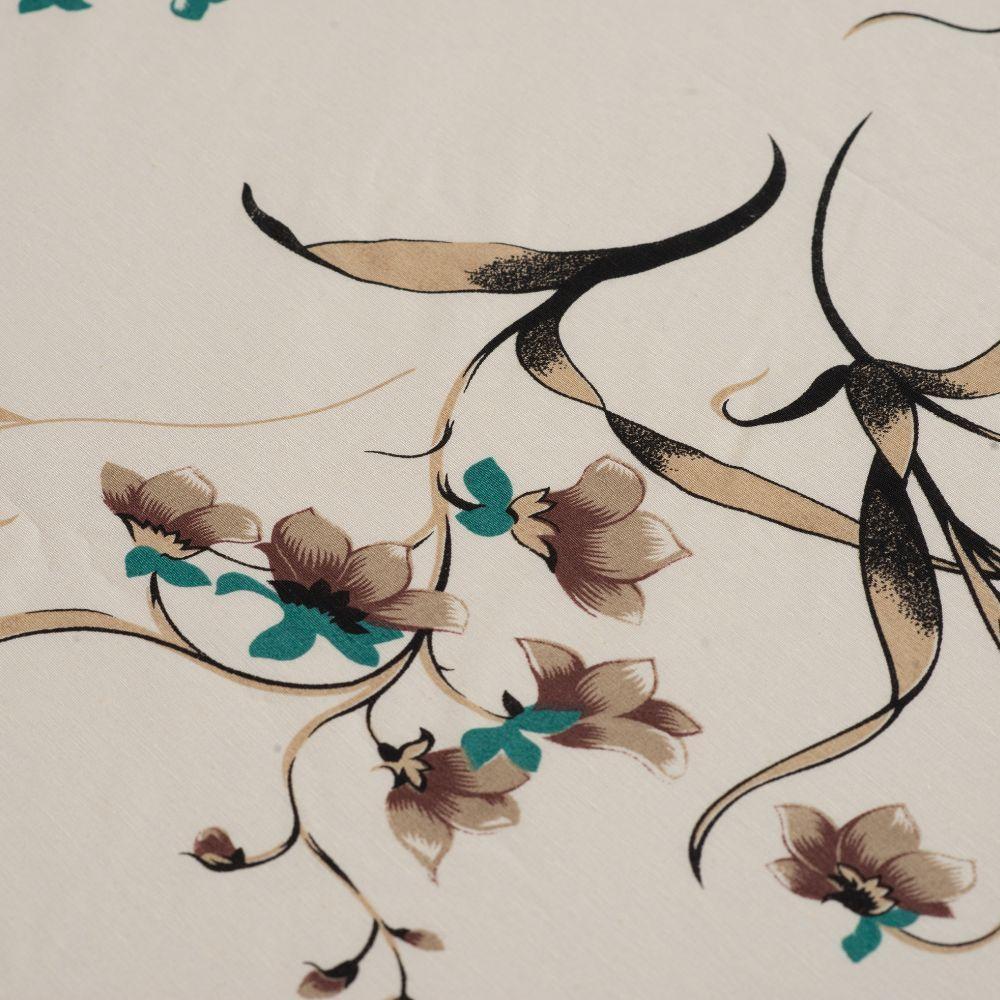 Jogo De Lençol Dia A Dia Estampado 3 Peças Casal 80% Algodão - 20% Poliéster Percal 180 Fios Cor:palha-marrom - 4