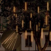 8 Tubos De Luz Led 75cm Iluminação Cascata De Efeito Gelo Chuva Natal Branco Quente - 4