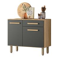 Balcão Para Cozinha Lemon Com 2 Portas E 1 Gaveta 91 Cm Freijo/Chumbo - 1