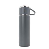 Garrafa Termica Parede Dupla 3 Copo Aço Inox Squeeze 500ml Cinza - 2
