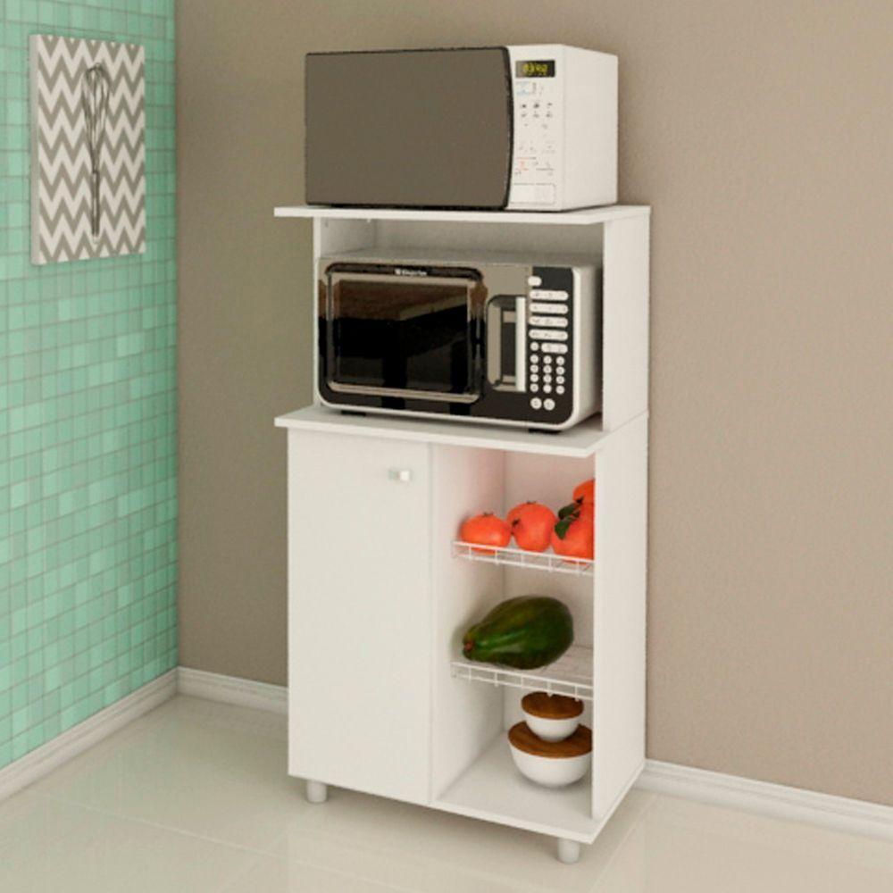 Balcão Multiuso Com 1 Porta E 2 Cestos Para Fruteira Branco - 1