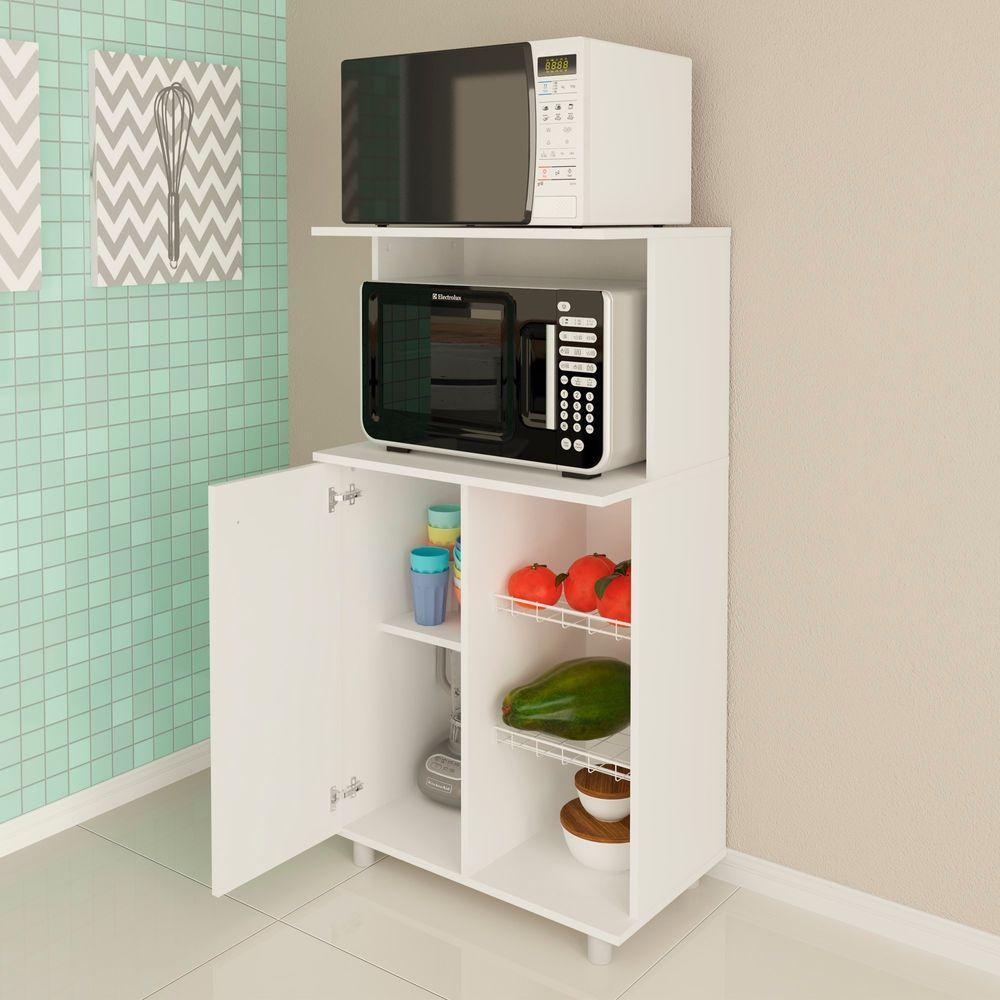 Balcão Multiuso Com 1 Porta E 2 Cestos Para Fruteira Branco - 2