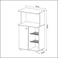 Balcão Multiuso Com 1 Porta E 2 Cestos Para Fruteira Branco - 7