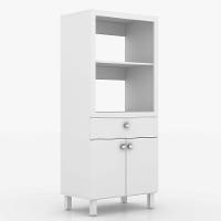 Balcão Para Forno E Micro-ondas Com 2 Portas E 1 Gaveta Branco - 3