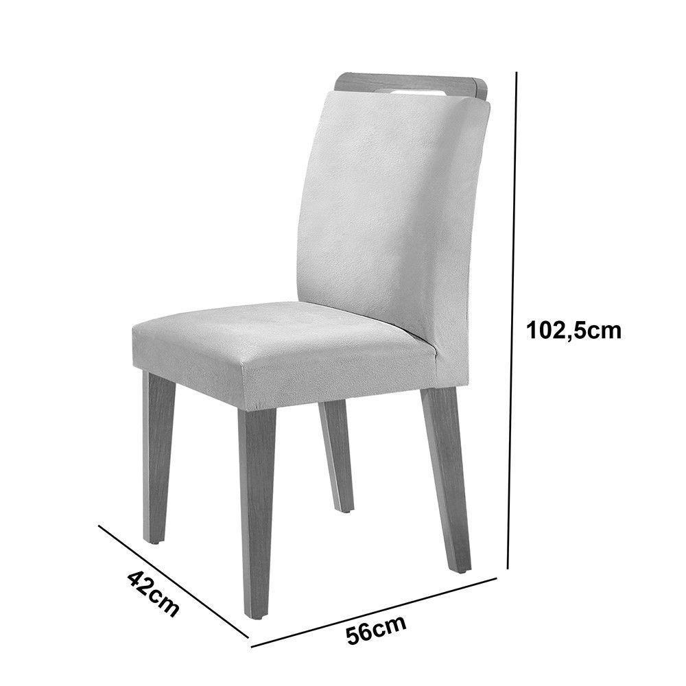 Sala De Jantar Mesa Olímpia 120cm Mdf Vidro Canto Copo Com 4 Cadeiras Turim / Off White / Imbuia - 4