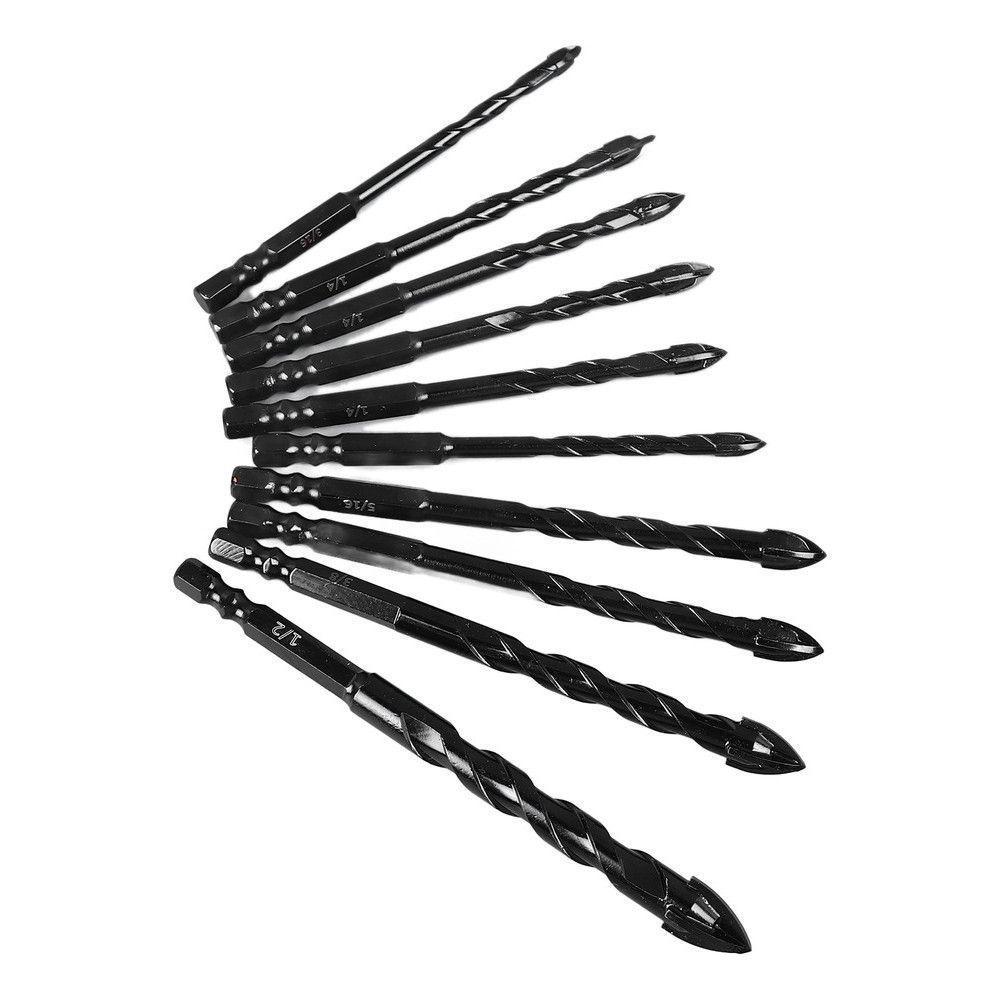 Broca Com Haste Hexagonal, 10 Unidades, Concreto, 1-4 - 4