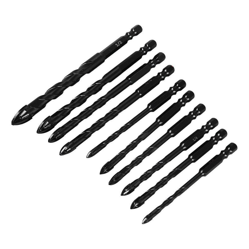 Broca Com Haste Hexagonal, 10 Unidades, Concreto, 1-4 - 9