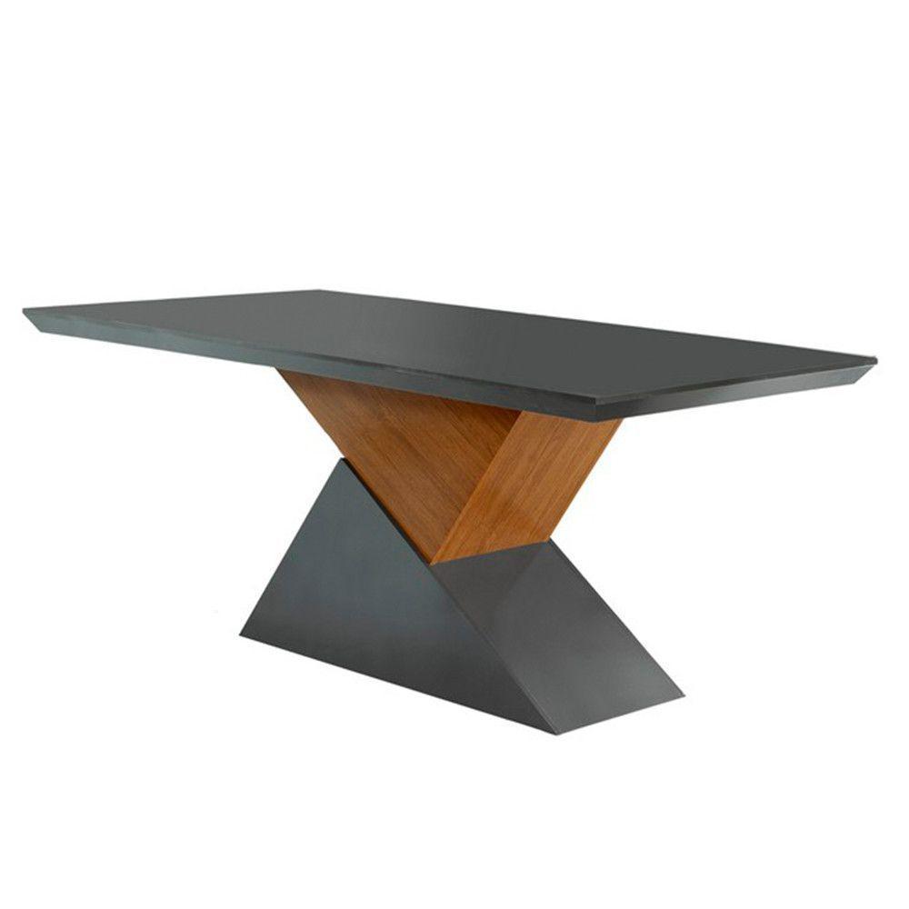 Sala de jantar tampo em Mdf 6 Cadeiras grafite com imbuia - 5