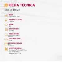 Sala de jantar tampo em Mdf 6 Cadeiras grafite com imbuia - 2