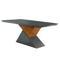 Sala de jantar tampo em Mdf 6 Cadeiras grafite com imbuia - 5