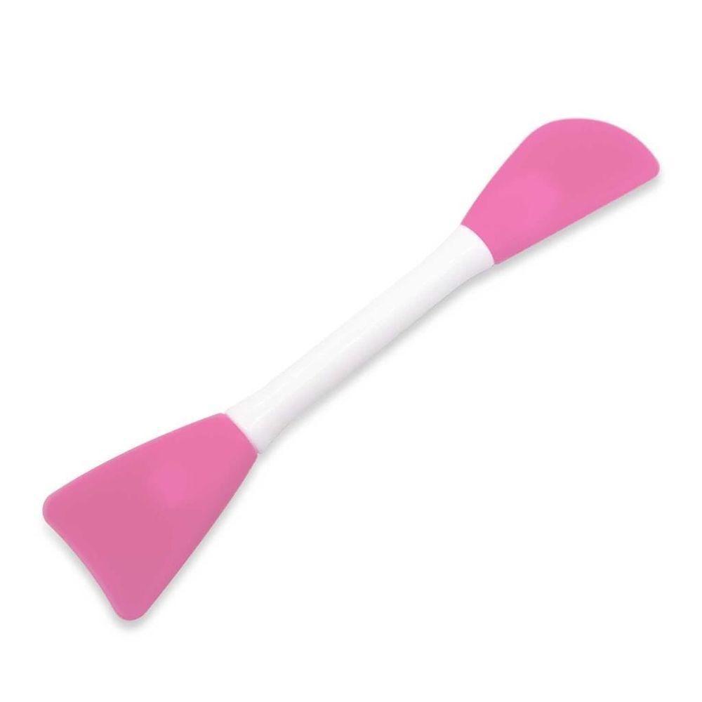 Espátulas Duplas De Silicone Para Aplicação De Máscara Argila Skincare Maquiagem Rosa - 1