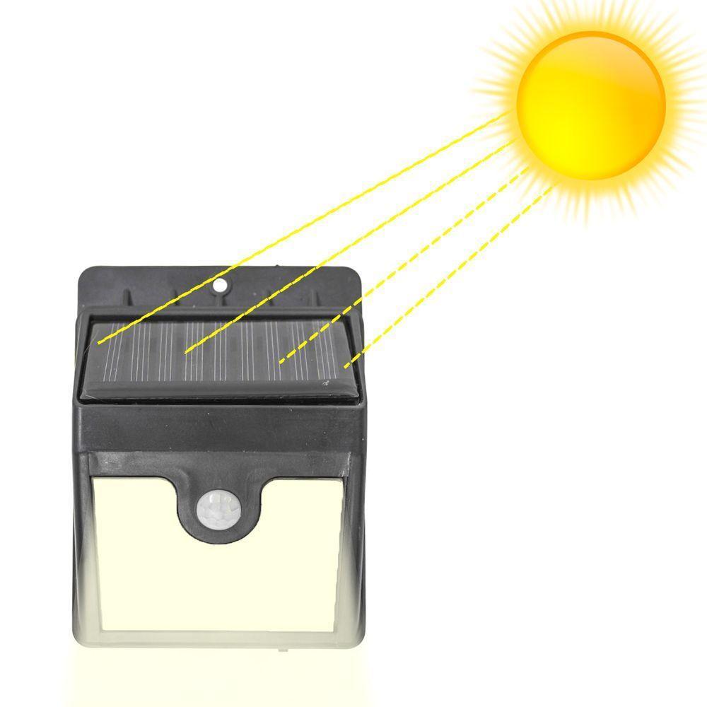 Luminaria Parede Painel Solar 4 Leds Sensor Movimento Luz - 5