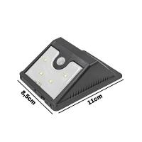 Luminaria Parede Painel Solar 4 Leds Sensor Movimento Luz - 3