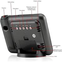 Relogio Projetor Despertador Led Digital Hora Temperatura Estacao Metereologica De Mesa Giratorio Previsao Tempo Soneca - 5