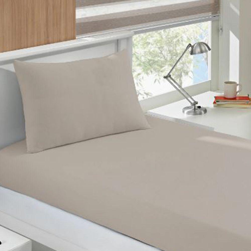 Jogo De Cama Buettner Solteiro King Malha 100% Algodão Basic Liso 2 Peças Trigo - 2