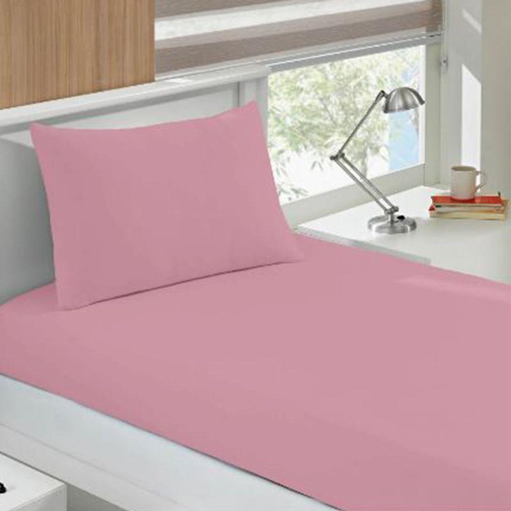 Jogo De Cama Buettner Solteiro King Malha 100% Algodão Basic Liso 2 Peças Rose Blush - 2
