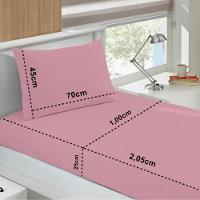 Jogo De Cama Buettner Solteiro King Malha 100% Algodão Basic Liso 2 Peças Rose Blush - 3