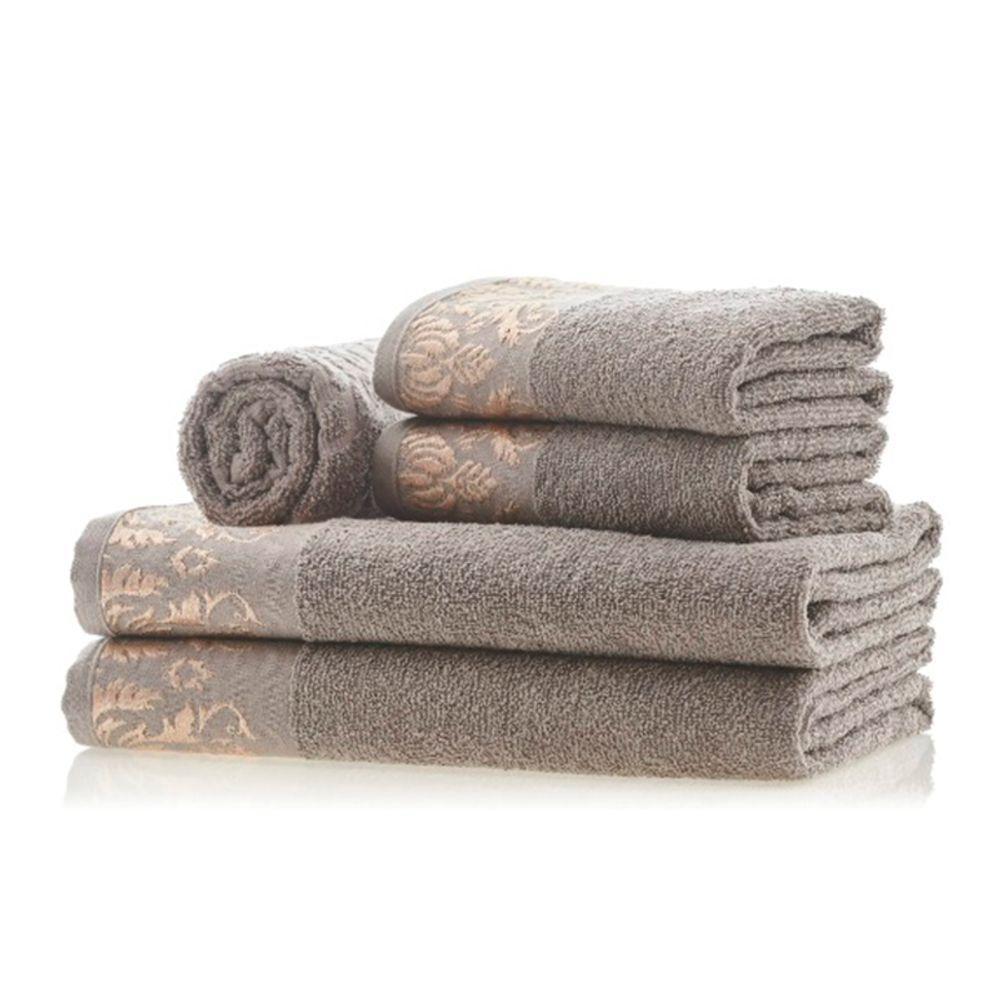 Jogo De Toalhas Lmpeter Viena Gris (02 Banho + 02 Rosto + 01 Piso) - 1