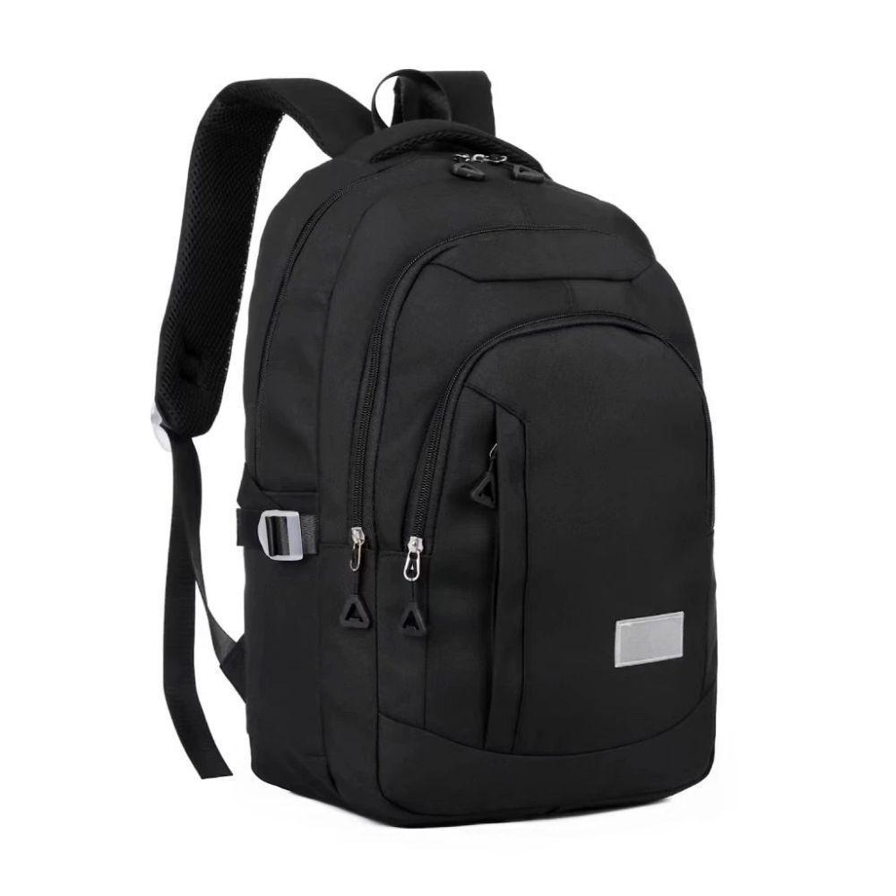 Mochila Grande Reforçada Impermeável Para Notebook 15.6 Faculdade Escola Passeio Unissex Preto - 2
