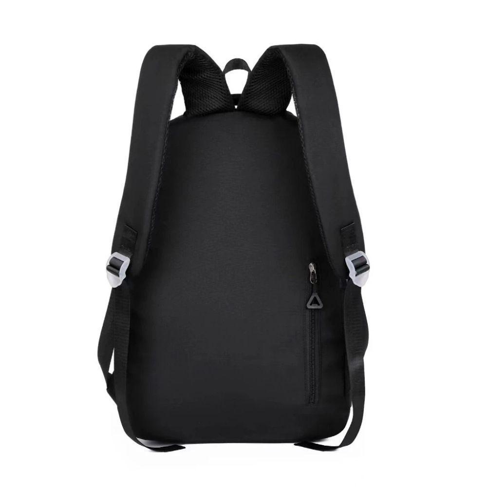 Mochila Grande Reforçada Impermeável Para Notebook 15.6 Faculdade Escola Passeio Unissex Preto - 3