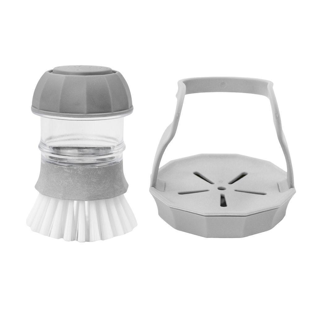 Escova Limpeza Com Dispenser Detergente Cozinha Esponja Limpa Panela - 2