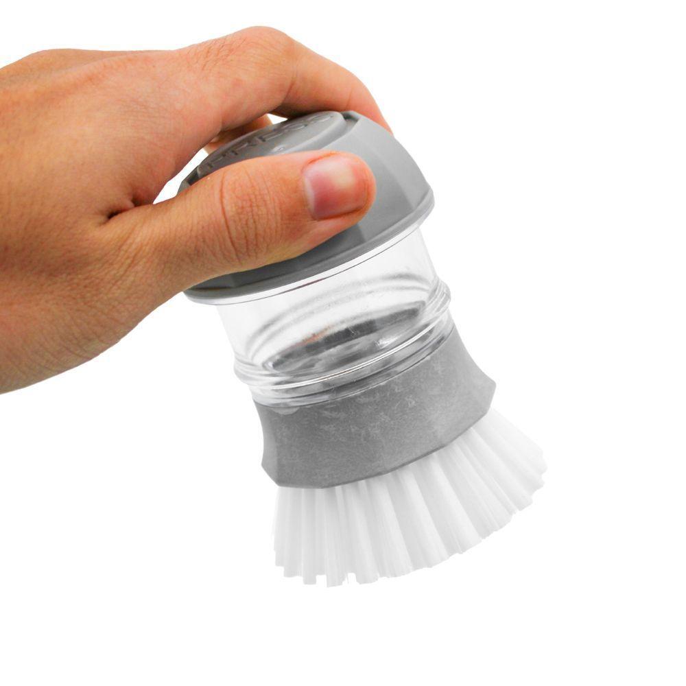 Escova Limpeza Com Dispenser Detergente Cozinha Esponja Limpa Panela - 4