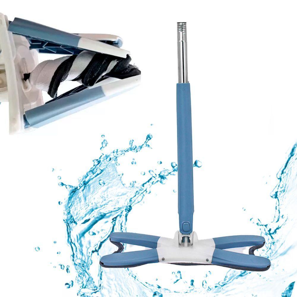 Mop Rodo De Limpeza Giratorio Retangular Ajustavel Retratil Azul Escuro - 4