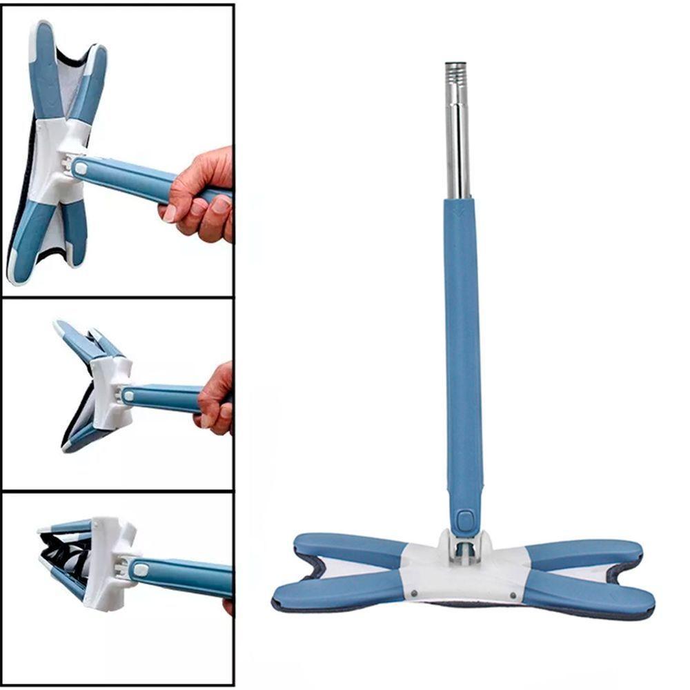 Mop Rodo De Limpeza Giratorio Retangular Ajustavel Retratil Azul Escuro - 5