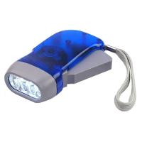 Mini Lanterna Dínamo Portátil 3 Leds Com Carga Manual Sem Uso De Pilhas Azul - 1