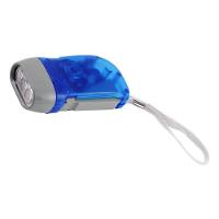 Mini Lanterna Dínamo Portátil 3 Leds Com Carga Manual Sem Uso De Pilhas Azul - 3