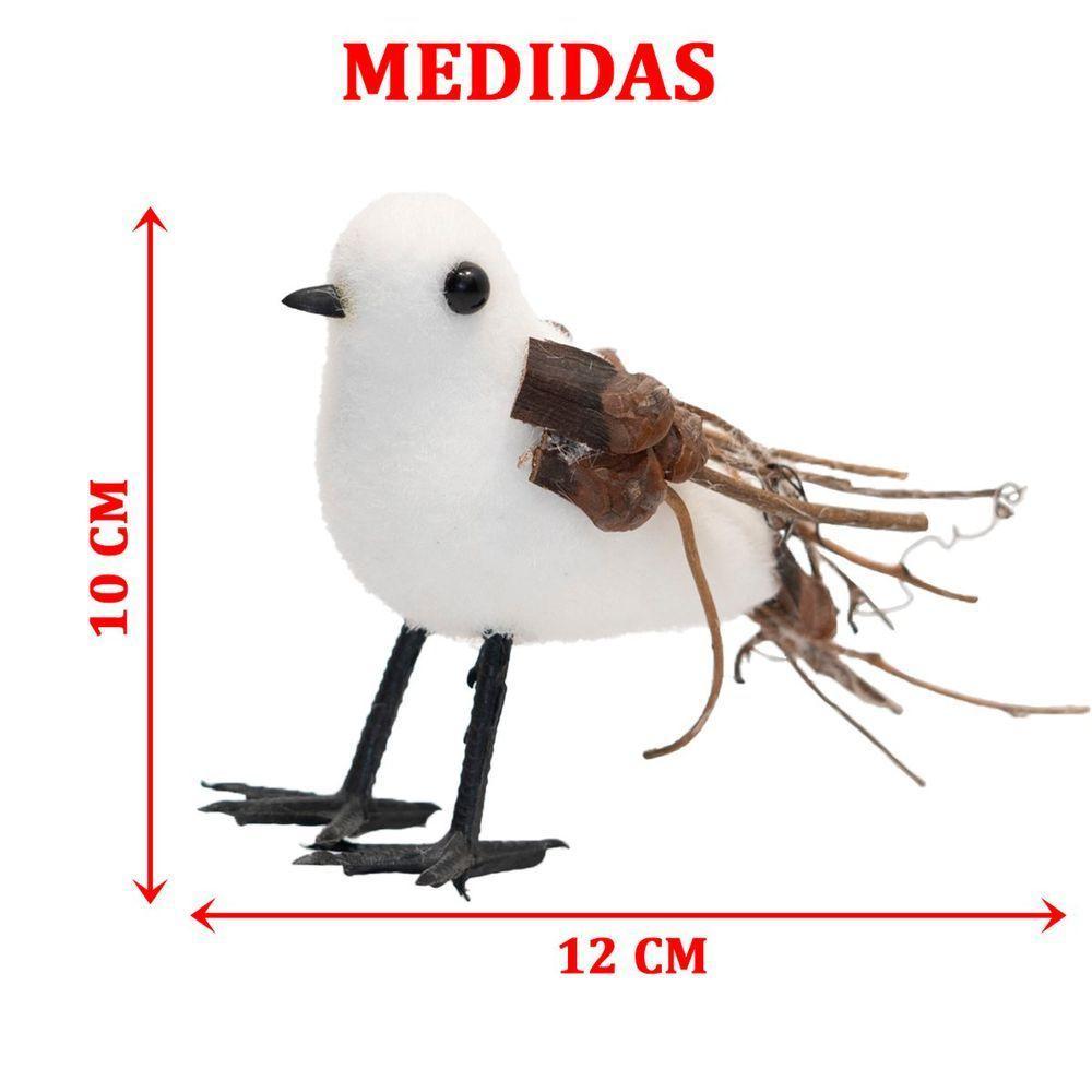 Kit 12 Passarinhos Branco Natal Decoração Em Isopor 10cm - 2