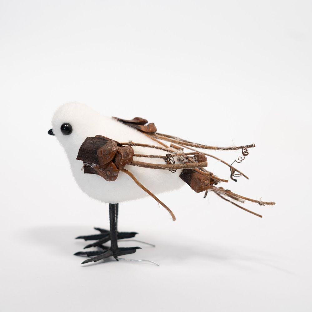 Kit 12 Passarinhos Branco Natal Decoração Em Isopor 10cm - 4