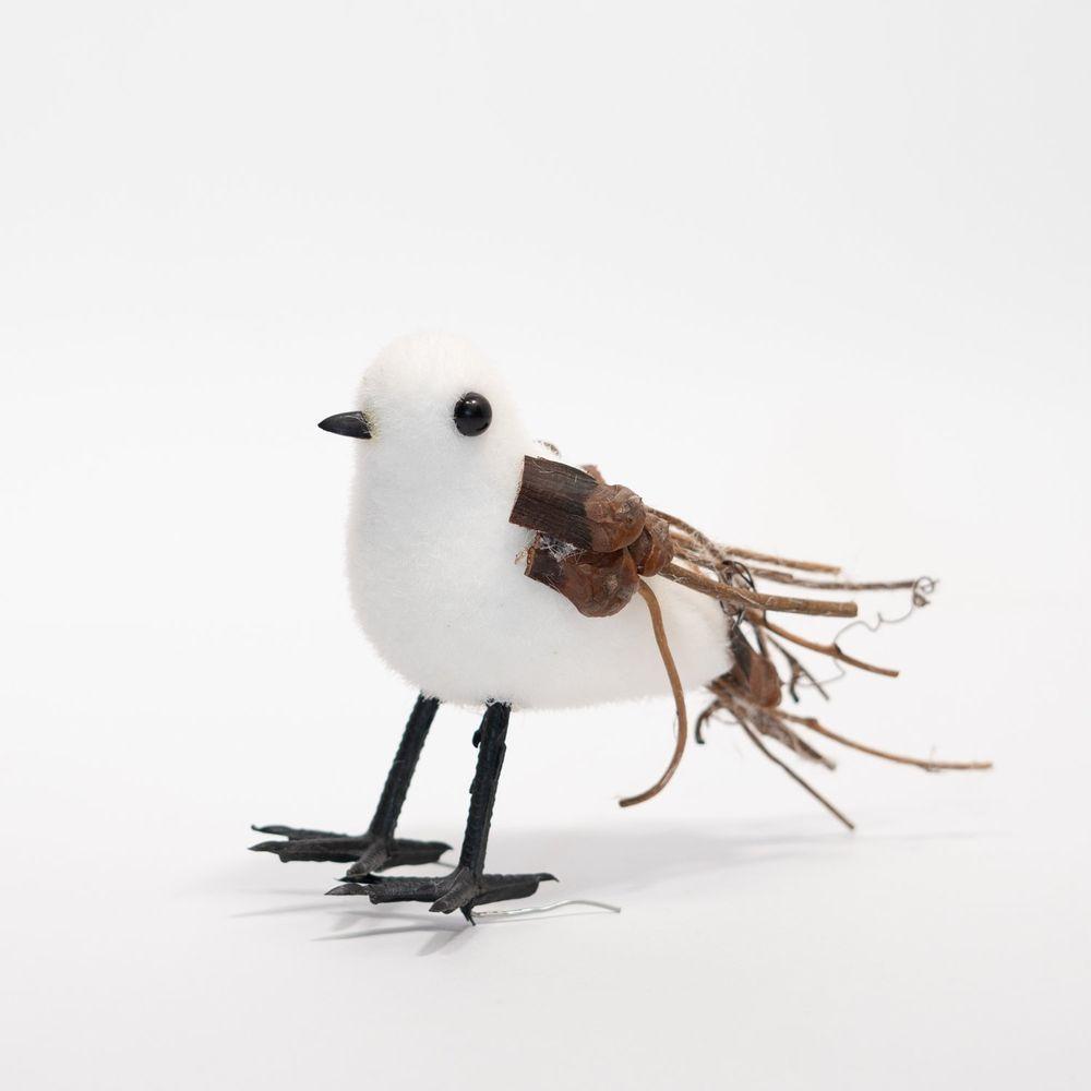 Kit 12 Passarinhos Branco Natal Decoração Em Isopor 10cm - 5