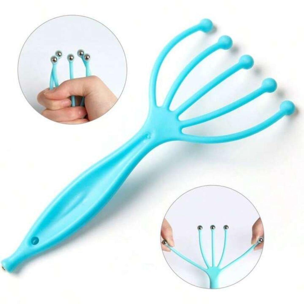 Kit Massageador Capilar Escova De Silicone Capilar + Massageador Cafuné Inox Para Relaxamento E Cuidados Com O Cabelo - 5