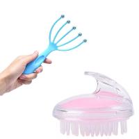 Kit Massageador Capilar Escova De Silicone Capilar + Massageador Cafuné Inox Para Relaxamento E Cuidados Com O Cabelo - 1