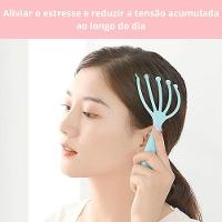 Kit Massageador Capilar Escova De Silicone Capilar + Massageador Cafuné Inox Para Relaxamento E Cuidados Com O Cabelo - 6