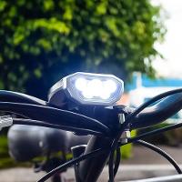 Kit Lanterna Sinalizador Dianteiro E Traseiro Iluminação Noturna Recarregável Usb Para Bicicleta Bike Preto