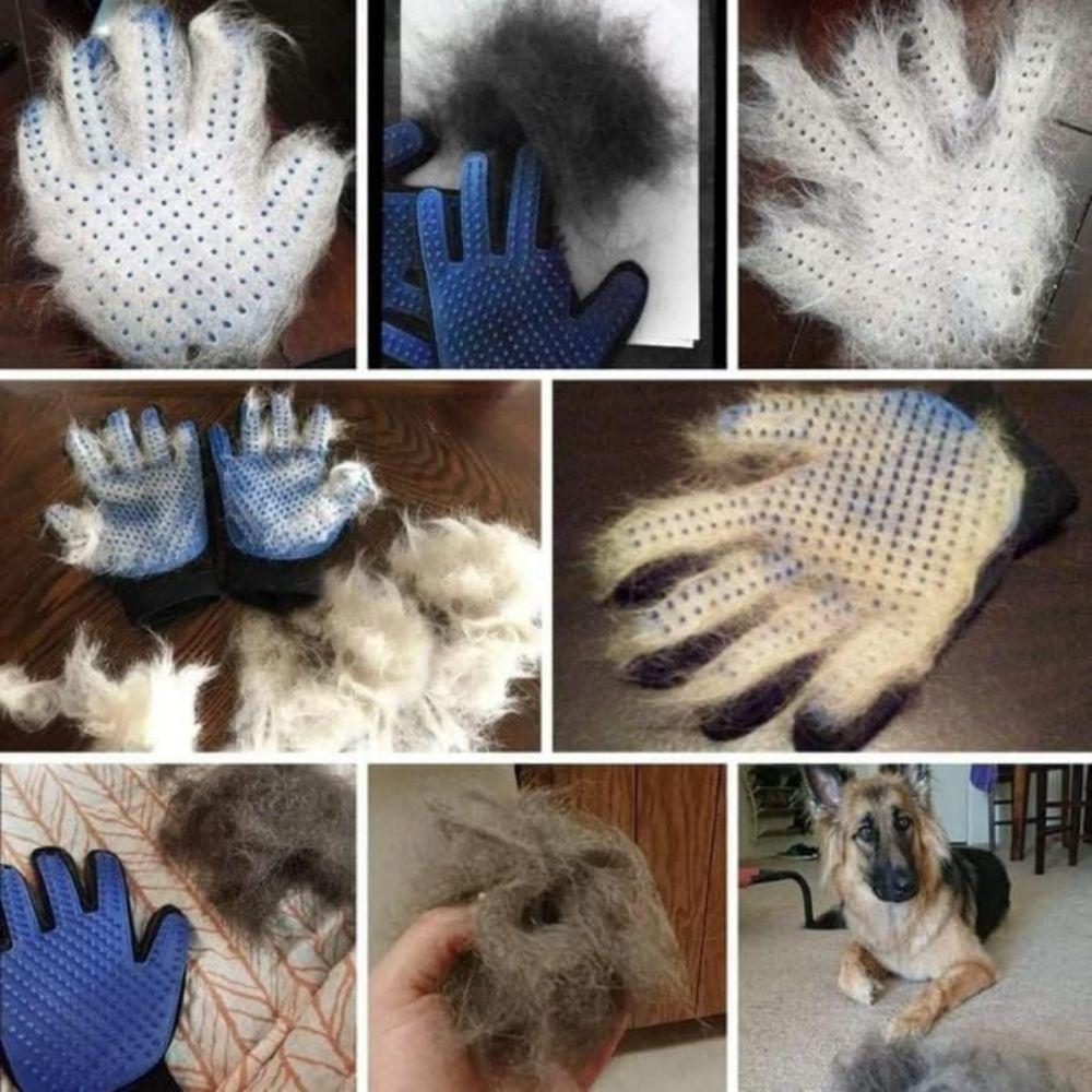 Luva Escova Massageadora Remove Tira Pelos Cães E Gatos Petshop Nano Magnética - 5